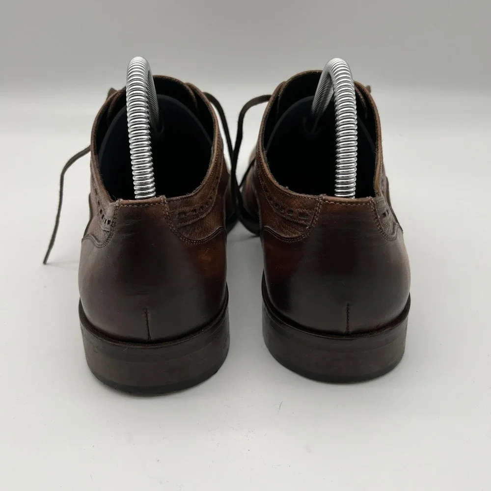 Johnston & Murphy Handcrafted in Italy‎ Brown Leather Wingtip Derby 24-1816 9M